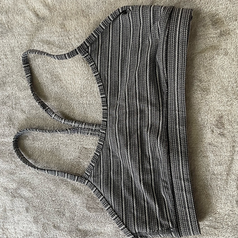 Lululemon Striped Black and Gray Bralette